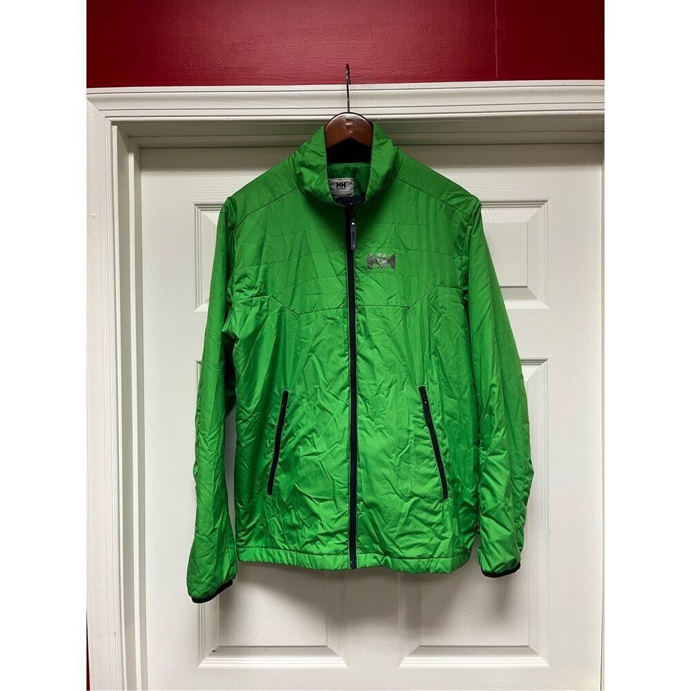 Helly Hansen Bright Green Primaloft Light Weight Puffer Jacket sz L EUC